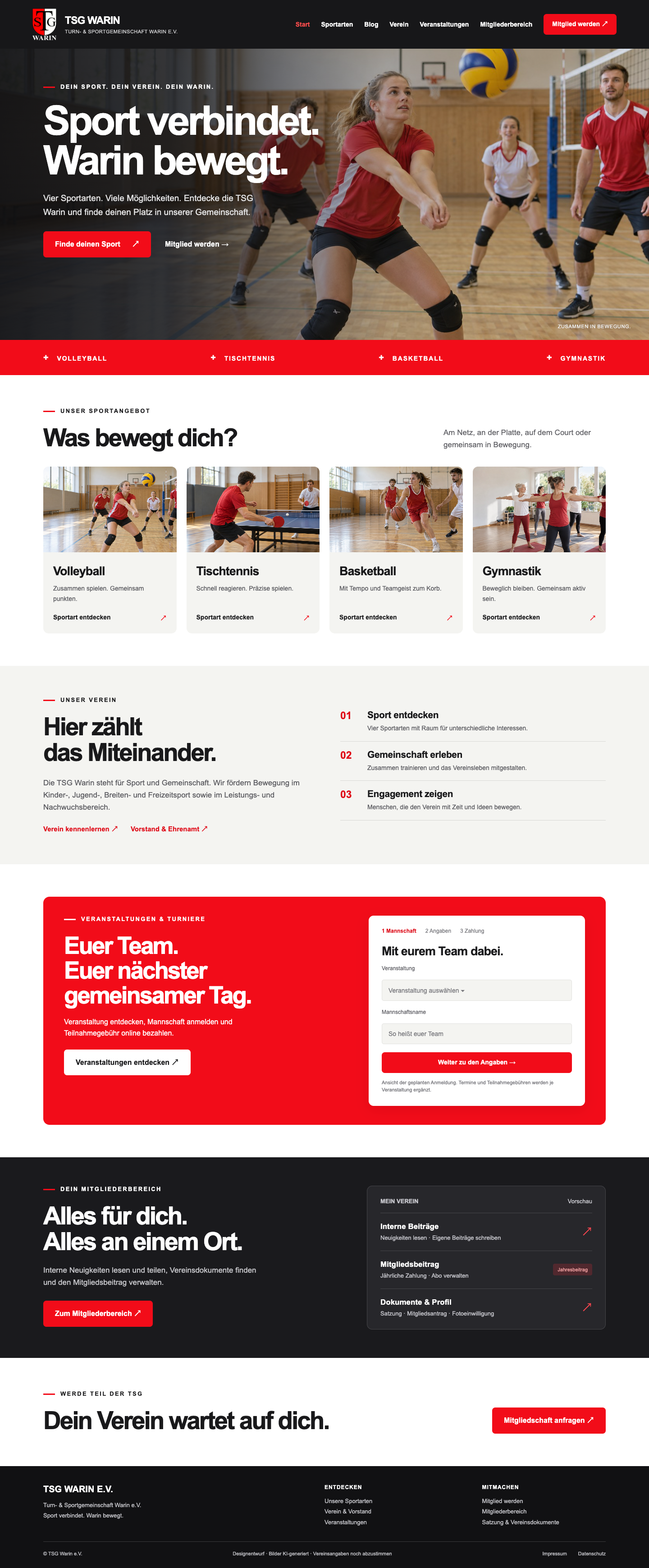 Seitenentwurf Startseite